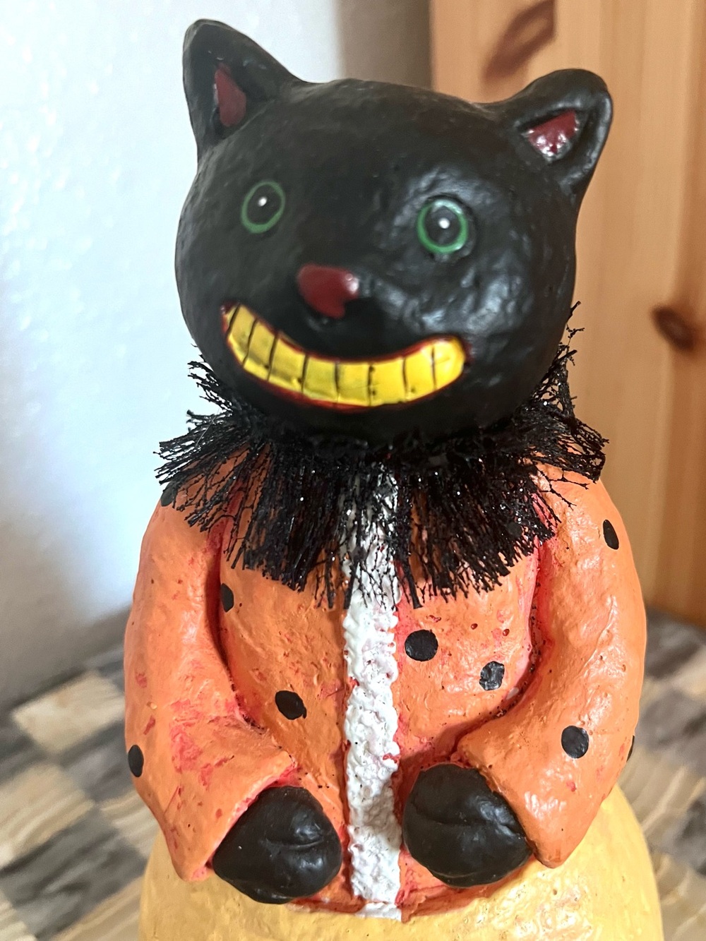 World Market Vintage Halloween Black Cat on the Moon LED Light Up Decor - Picture 5 of 9